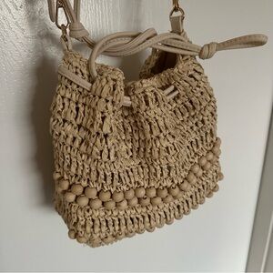 Universal Threads Cream Rafia Crochet Shoulder Bag